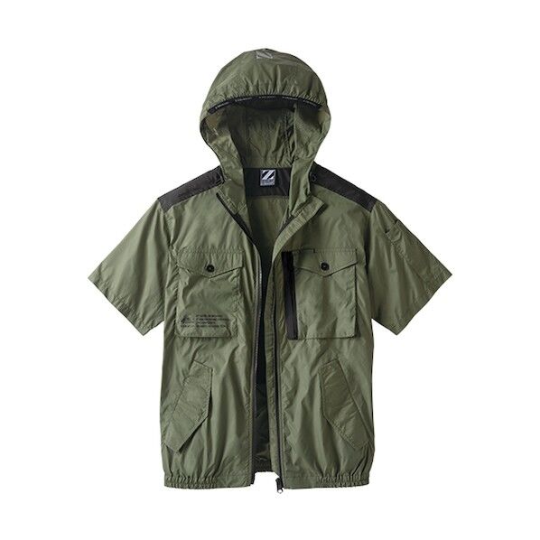 空調服半袖ブルゾン カ-キ 4L