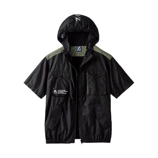 空調服半袖ブルゾン ブラツク 4L