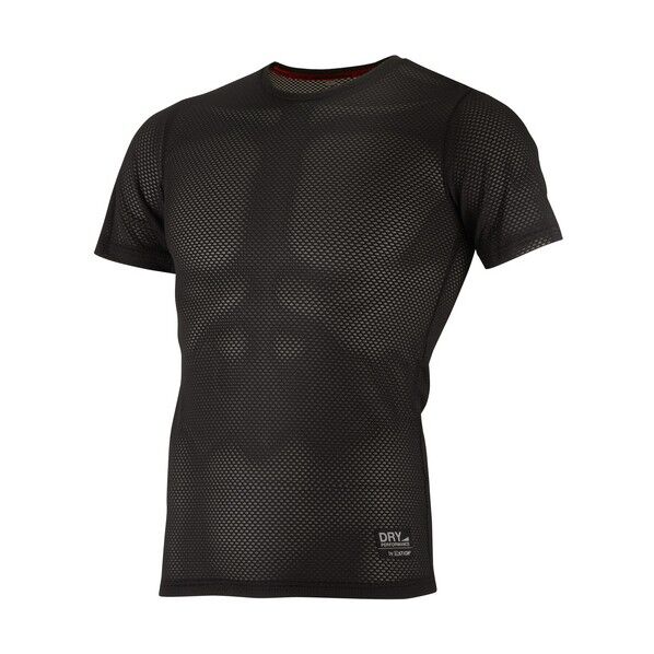 8821 クレーターメッシュ クルーネック半袖シャツ ホワイト L 8821-01-L 1着