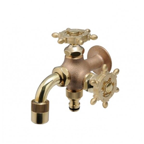 ラダーハンドル水栓 二口万能胴長水栓