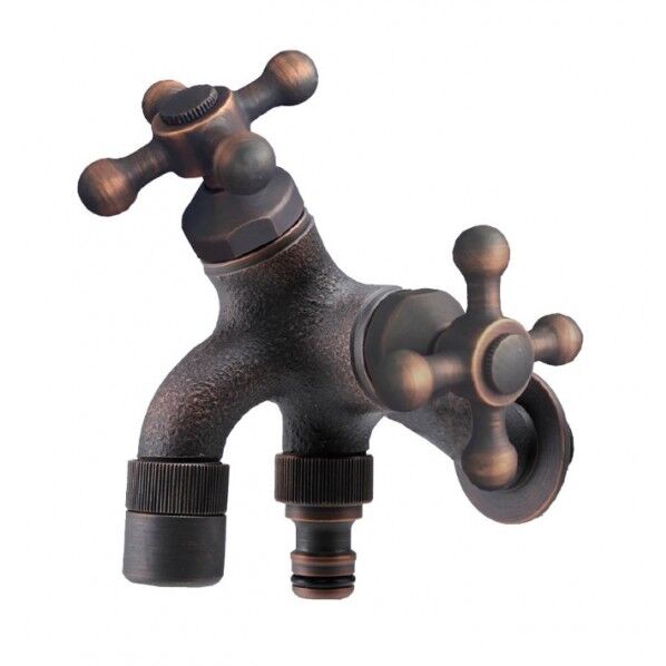 T14型耐寒水栓 二口横水栓(ブロンズメッキ)