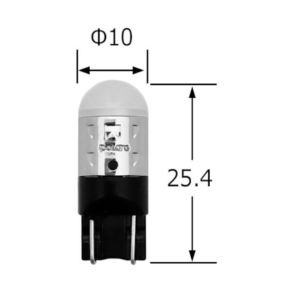 車幅灯/ナンバー灯/室内灯用ポラーグLED T10ウエッジ150lmフロスト