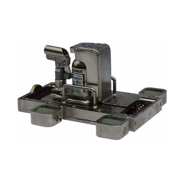 送り台タイプ爪付きジャッキ フリー ローラ付き(メッキ)