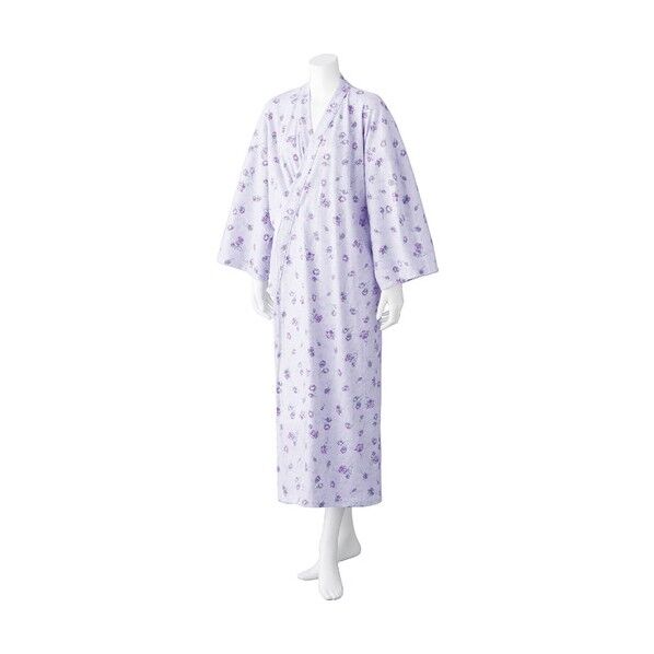 ヒモなし楽々!やわらかワンタッチねまき(婦人)パープル系 M