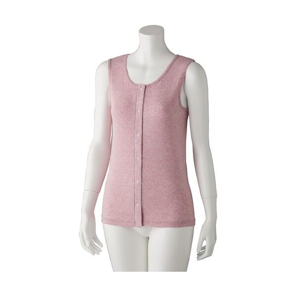 婦人フライス杢ノースリーブ ホックインナー チェリー L