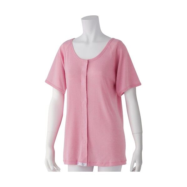 婦人半袖 ワンタッチインナー 杢ピンク M