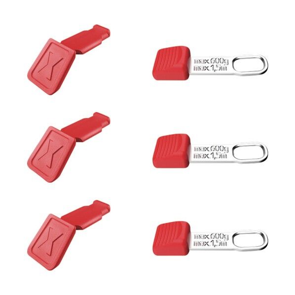 KNIPEX テザーツール 落下防止クリップ+カラーコードクリップ赤セット(各3ピース) 006306TCR 6個