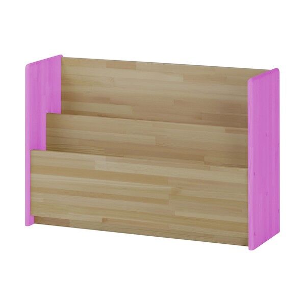 絵本棚 W900 D300 H600 ナチュラル/ピンク PPK-04 1点...