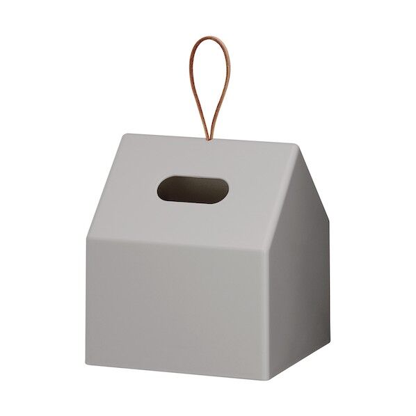 再生プラスチックを使ったティッシュホルダー グレー