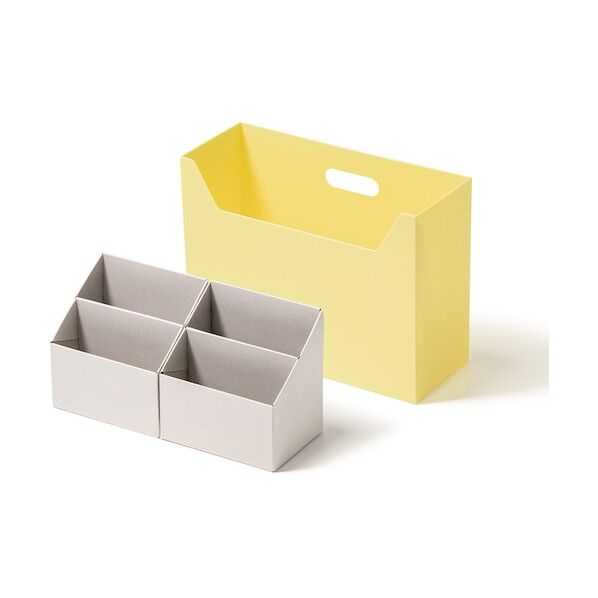 持ち運びができる収納ボックス(インナーオーガナイザーM2個セット) イエロー MB-01-YE 1点