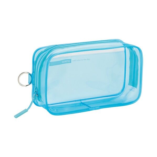 soeru クリヤーボックスペンケース 190×55×110mm アイスブルー A8101-14 1個...