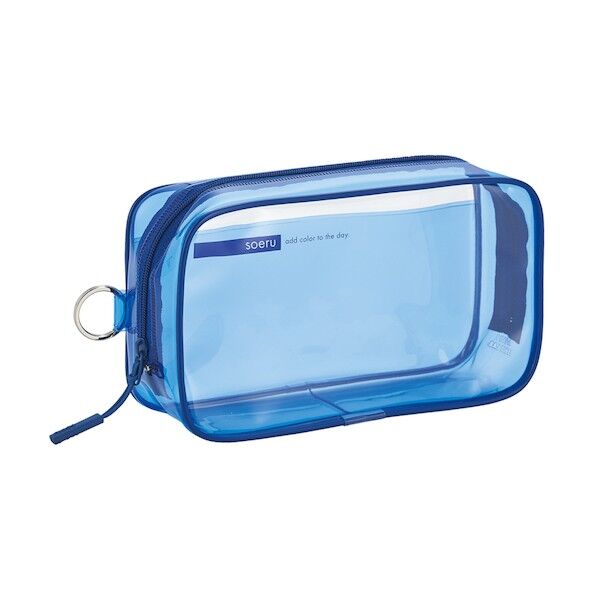 soeru クリヤーボックスペンケース 190×55×110mm インディゴブルー A8101-11 1個...