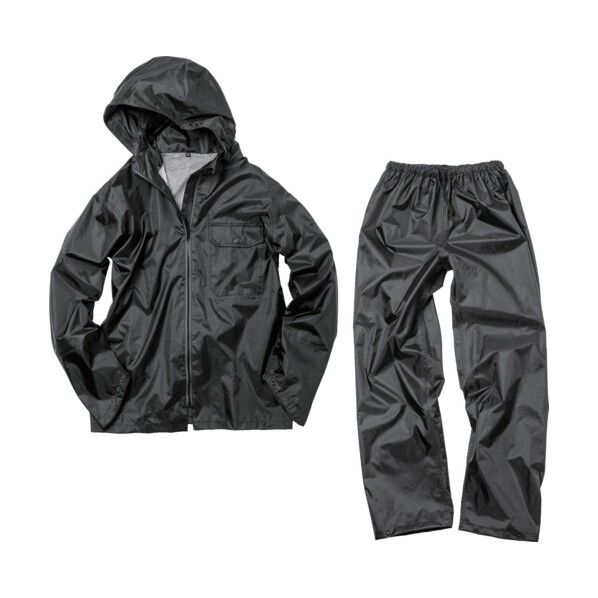 いぶし銀IIレインスーツ BK M