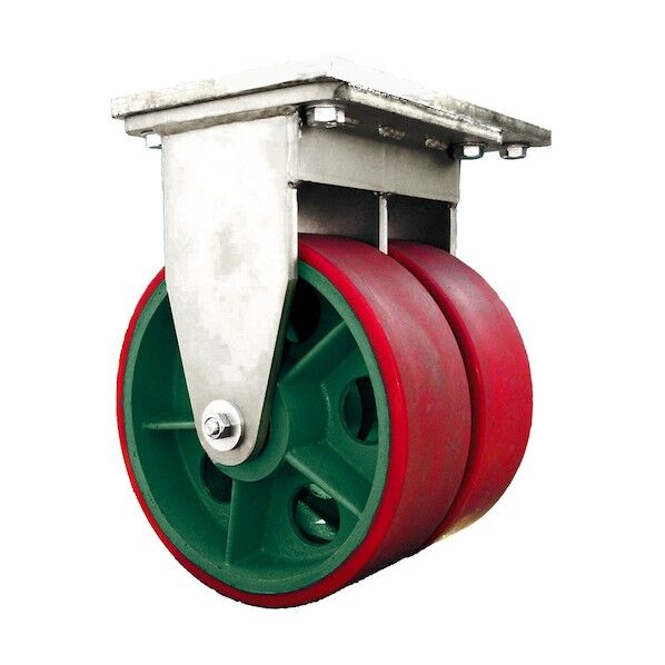  マリン用防水型キャスター ダブルホイール ウレタン車 固定 MWF250 1点...