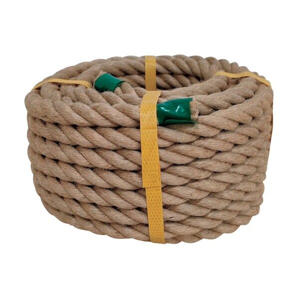 ジュート麻ロープ(3打ち) 12mmΦ×10m 丸巻パック JUTE-HEMP-ROPE-12X10 1点...