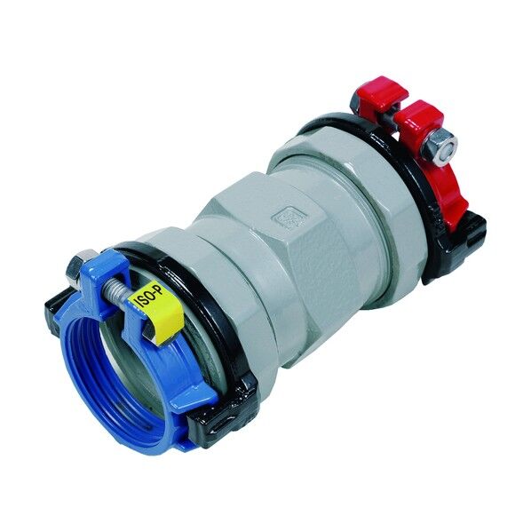 カワニシ 高密度ポリエチレン管×内外面被覆鋼管用異種管継手 Xソケット ISO-P50×D50