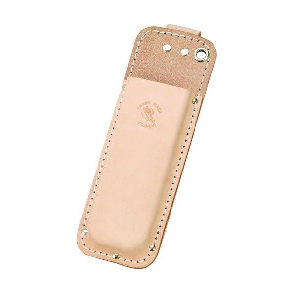 ヌメ皮 折鋸ケース スライドフック ボタン式 型押