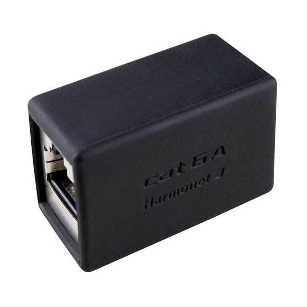 ※法人専用品※協和ハーモネット cat6A対応シールドジョイントアダプタ ブラック HLA-T-SAPS-6AS-BK 1袋
