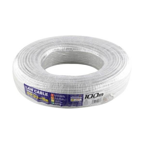 LANケーブル カテゴリー5eホワイト100m