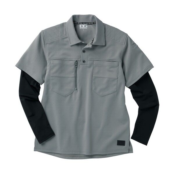 フェイクレイヤードポロシャツ グレー 3L DG814-42-3L 1点