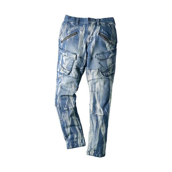 ストレッチデニムカーゴパンツ インディゴブリーチ 3L DG126-121-3L 1点