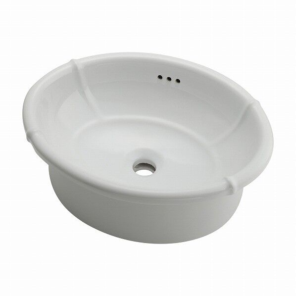 丸型洗面器 白(ホワイト)・金(ゴールド) #LY-493209 1点