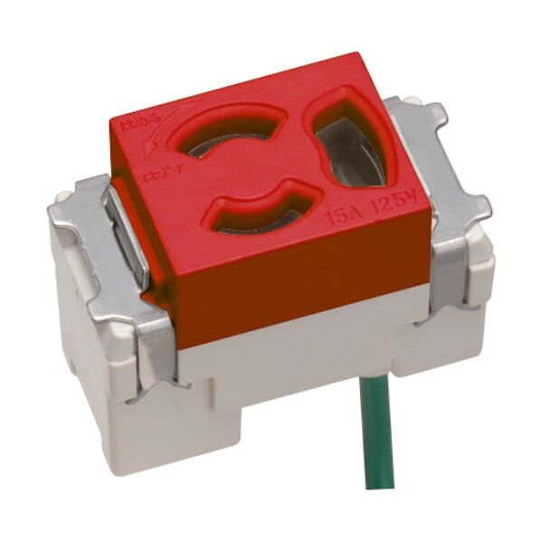 ML抜け止め接地コンセント(接地リード線付)(赤) ML1249R-1 1点