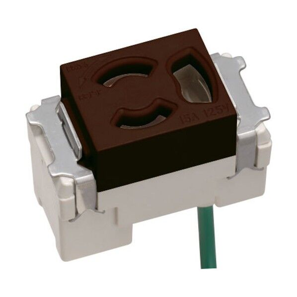 ML抜け止め接地コンセント送り付(接地リード線付)(チョコ)