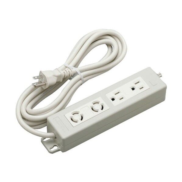 OA用ニコニコタップ 4コ口(引掛2・接地2)コード3m接地プラグ付