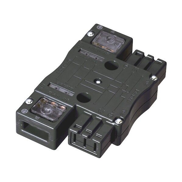 ハーネス用ジョイントボックス2分岐(送り付) 結線完了表示付 (黒) MJ2495B 1点