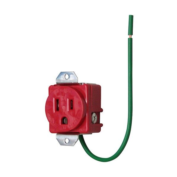 医用接地埋込コンセント(機器用)(赤) ME2853T1R 1点