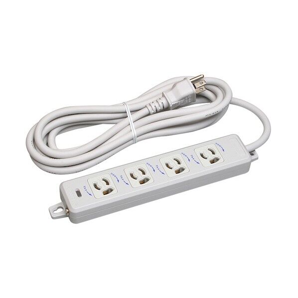 横形OA用抜け止め接地タップ4コ口 ランプ、マグネット付 EM-CCTF3m接地プラグ付 MR7904TJK3 1点