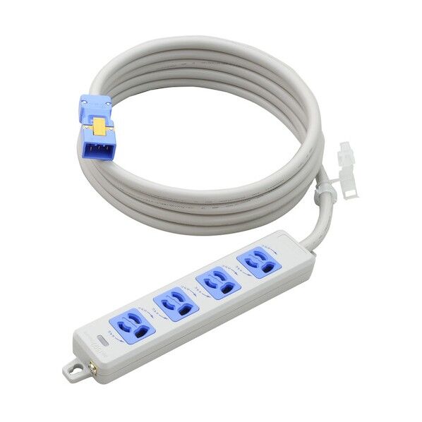 横形OA用抜け止め接地タップ4コ口 ランプ、マグネット付 VCT3m ハーネスプラグ付(青駒) MR7904NT3WA 1点