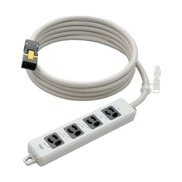 横形OA用抜け止め接地タップ4コ口 ランプ、マグネット付 VCT3m 黒ハーネスプラグ付(黒駒) MR7904NT3WBB 1点