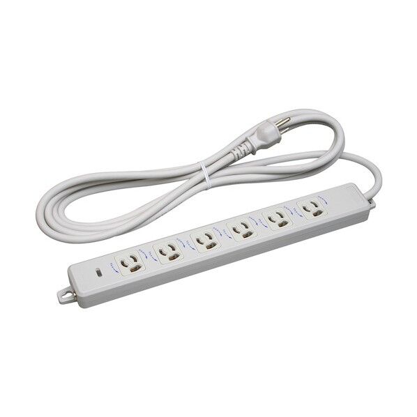 横形OA用抜け止め接地タップ6コ口 ランプ、マグネット付 EM-CCTF3m 接地プラグ付 MR7906TJK3 1点