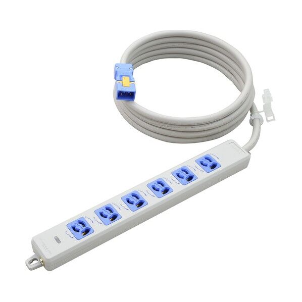 横形OA用抜け止め接地タップ6コ口 ランプ、マグネット付 VCT3m ハーネスプラグ付(青駒) MR7906NT3WA 1点