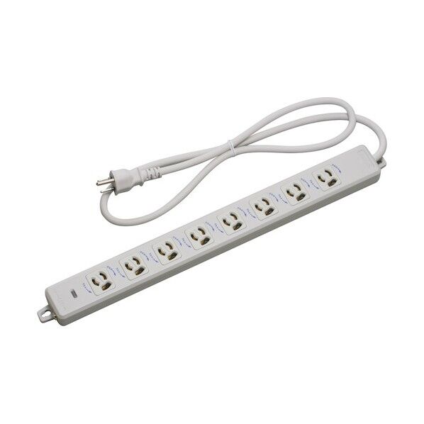 横形OA用抜け止め接地タップ8コ口 ランプ、マグネット付 EM-CCTF1m接地プラグ付 MR7908TJK1 1点