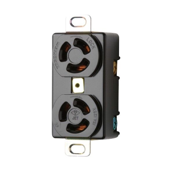 機器用接地2P 15A引掛埋込ダブルコンセント A形 P:83.5 楕円