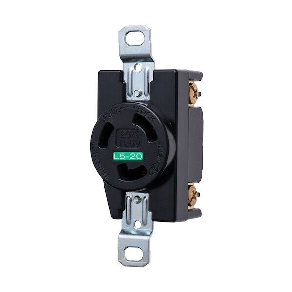 機器用接地2P 20A引掛埋込コンセント 20 125V(黒(L5‐20R 準拠)