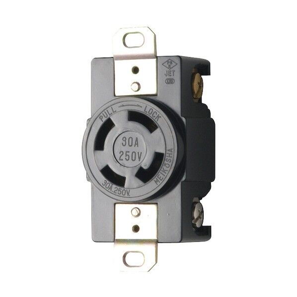 機器用接地3P 30A引掛埋込コンセント P:83.5 楕円 (L15-30R 準拠)