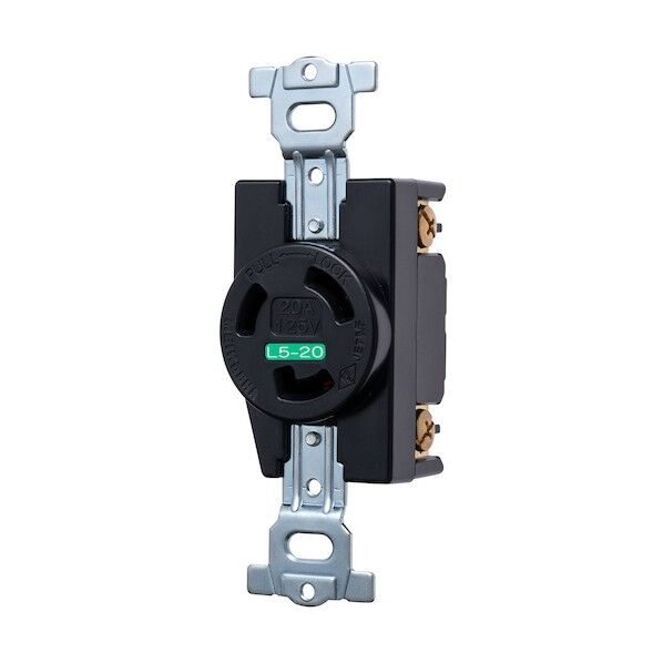 接地2P 20A引掛埋込コンセント 20 125V(黒(L5‐20R 準拠)