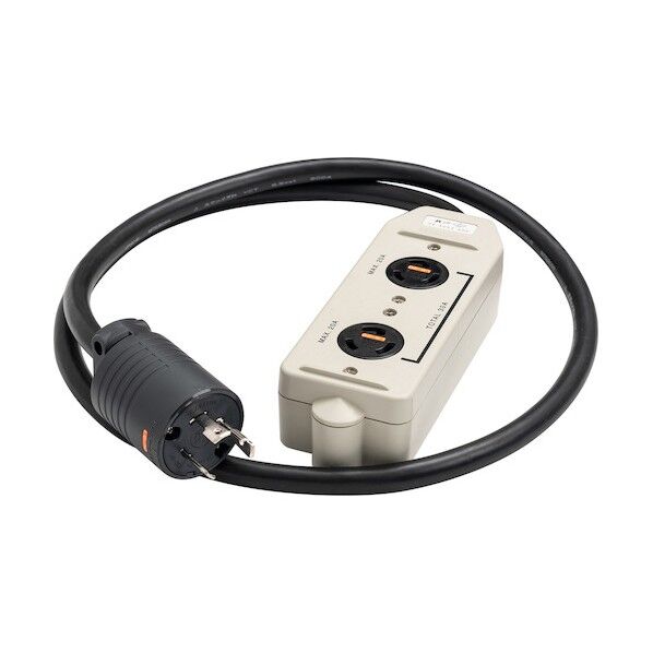 接地2P30A引掛マルチタップ L6‐20 2コ口 L6‐30P付 VCTケーブル 3m MR7700T4L3 1点