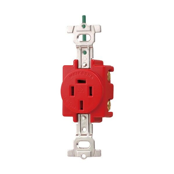 接地3P 15A 埋込コンセント(接地リード線付)(赤) MU2818R-1 1点...