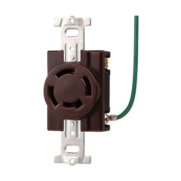 接地3P 20A 引掛埋込コンセント(接地リード線付)(チョコ) MH2876C-1 1点...