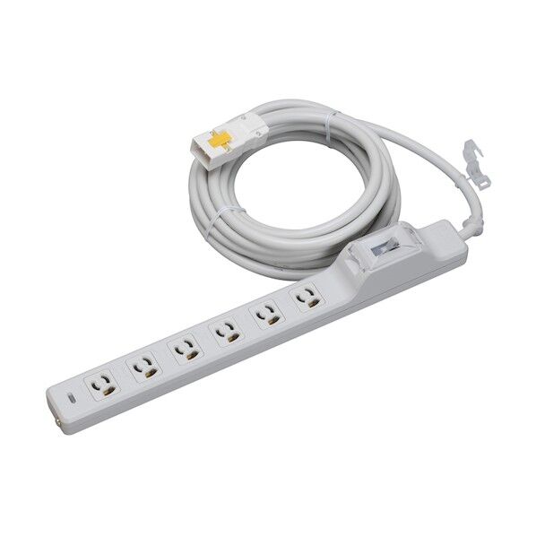 20A安全ブレーカ付OA用抜け止め接地タップ（6コ口） マグネット･ランプ･幹線用ハーネスプラグ付 VCT3m