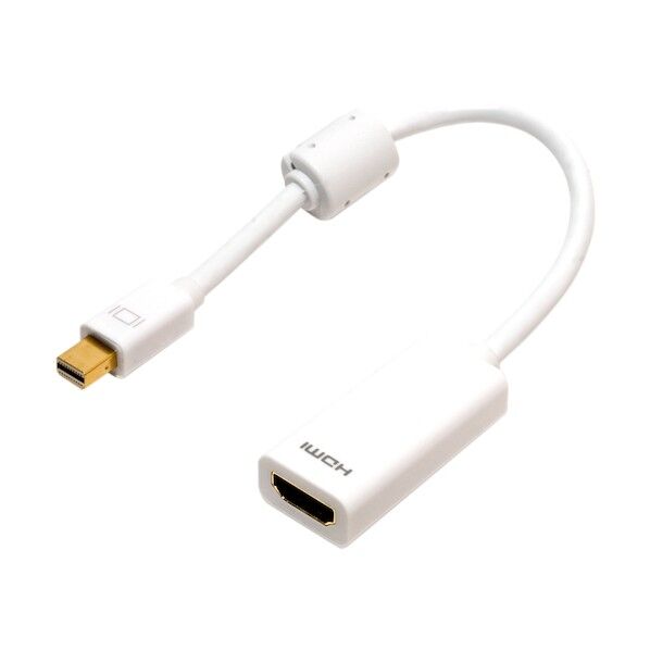 FullHD対応 miniDisplayPort - HDMI アダプタ 2Kタイプ ホワイト