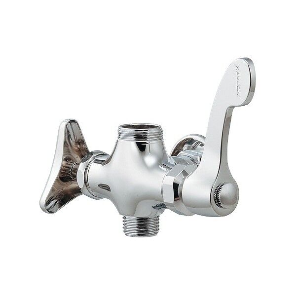 カクダイ 厨房用双口横形自在水栓本体