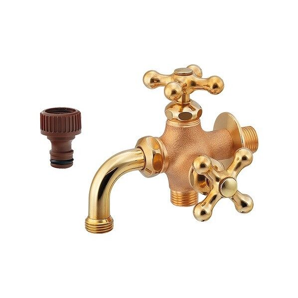 ガーデン用万能ホーム双口水栓(レトロ)