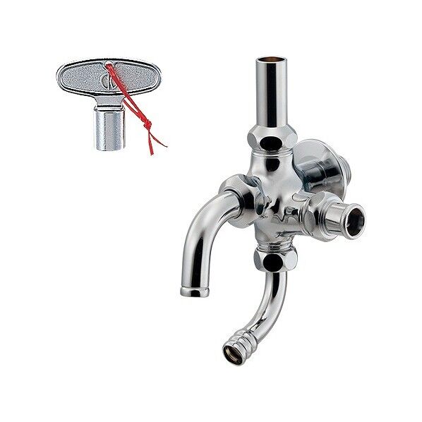 共用万能ホーム双口水栓(凍結防止つき) 704-142-13 1個