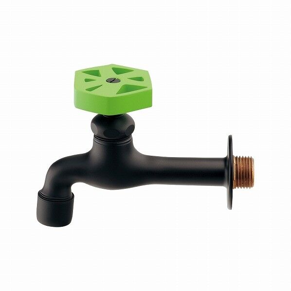 泡沫胴長横水栓 マットブラック・ライムグリーン 702-225-DG 1個